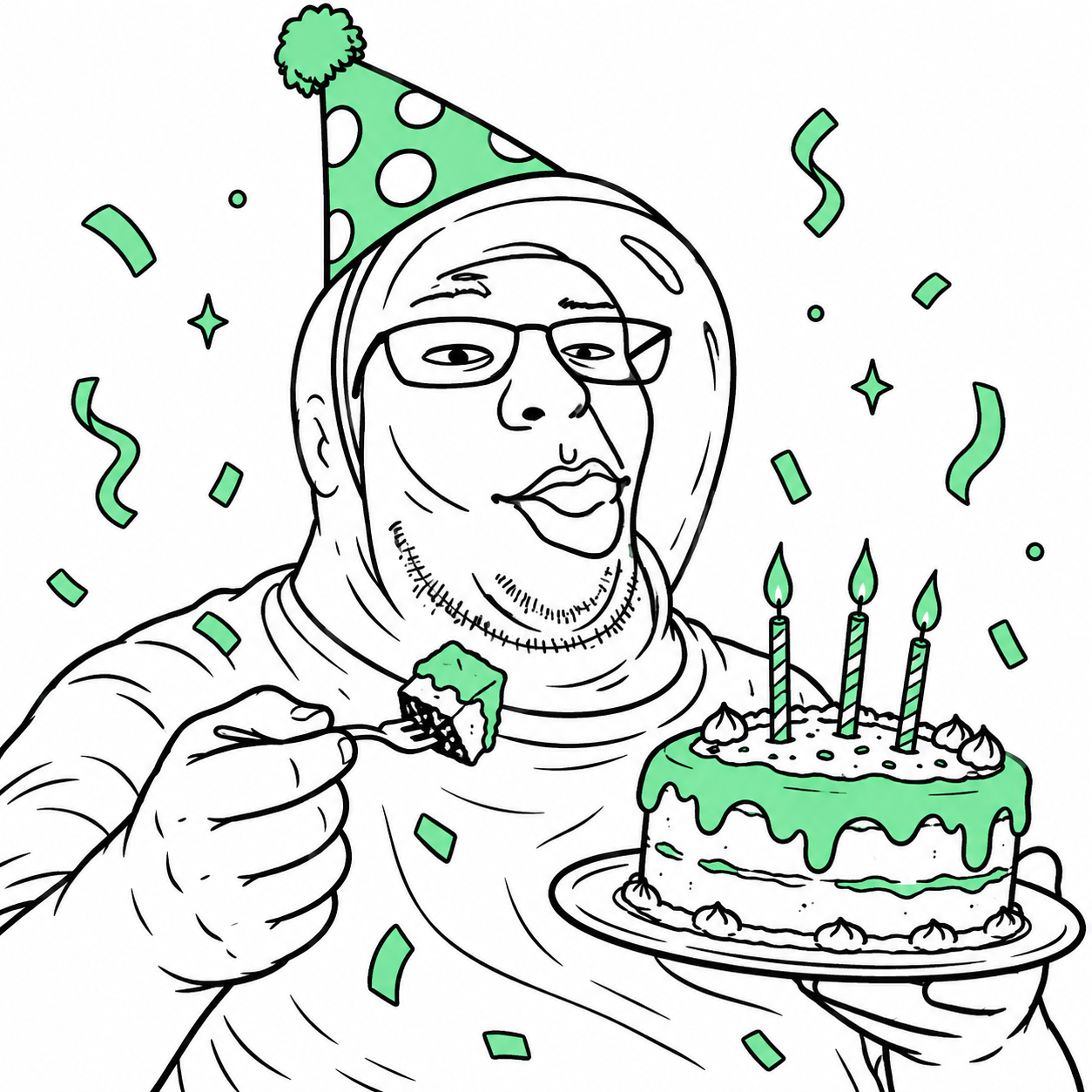 SIGFUN celebrating with a birthday cake